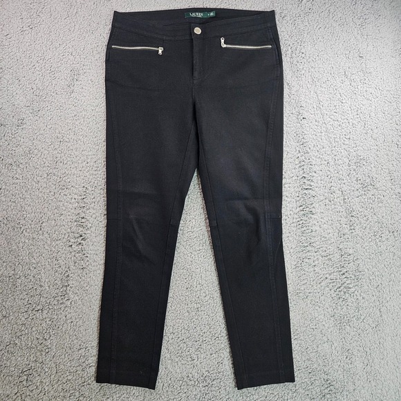 Lauren‎ Ralph Lauren Pants Womens Size 6 31x29 Stretch Ankle Black - Picture 1 of 13